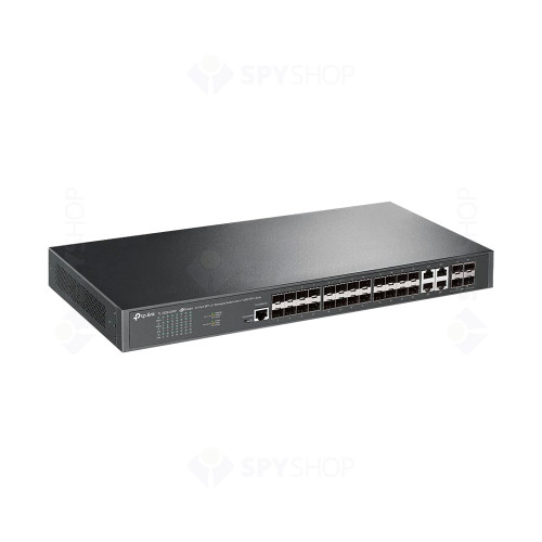 Switch cu 24 porturi TP-Link TL-SG3428XF, 16K MAC, 128 Gbps, cu management