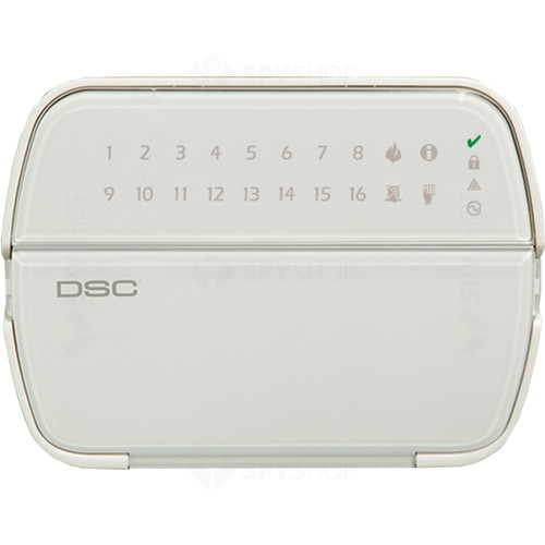 Tastatura LED wireless DSC RFK5516, 16 zone, 8 partitii, 32 zone radio