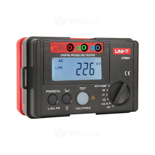 Tester diferentiale RCD UT582+ UNI-T, 600 V, buzzer, LCD