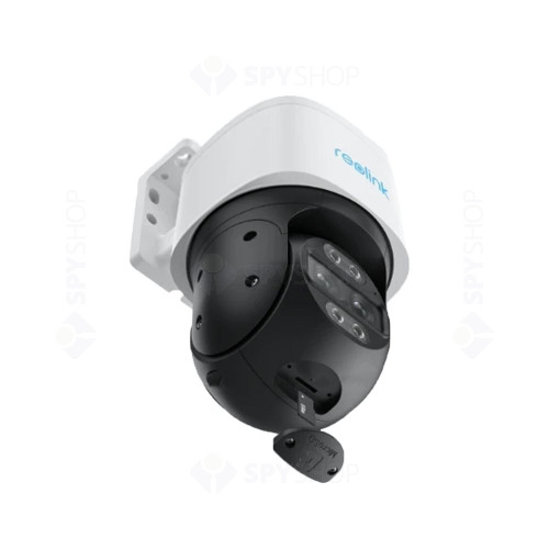 Camera supraveghere IP Speed Dome PTZ Reolink TrackMix PoE, 4K, 2.8 + 8 mm, lumina alba / IR 15 m, dual band, slot card, microfon si difuzor, PoE