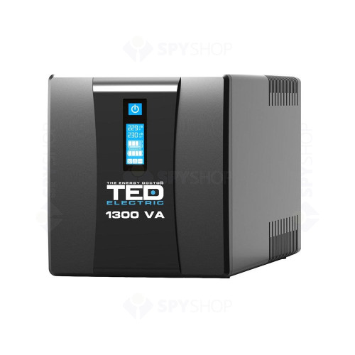 UPS cu 4 prize TED TED004635, 1300VA  700W, LCD, cu stabilizator si management 