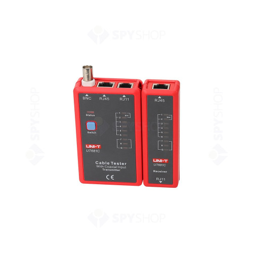 Tester pentru cablu retea, telefonic si BNC UNI-T UT681C, indicator LED