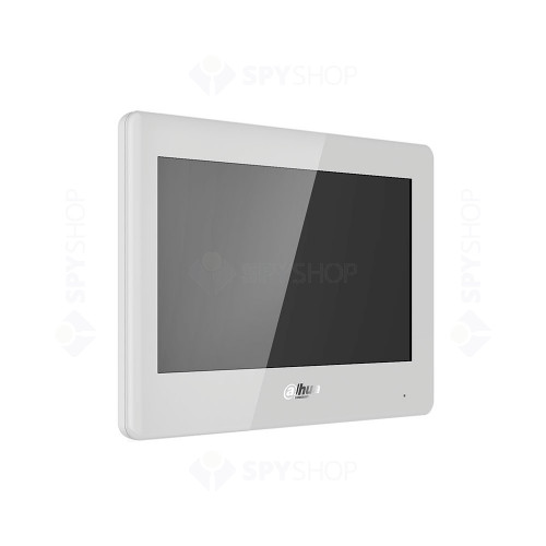 Videointerfon de interior pe 2 fire IP WIFI Dahua VTH5422HW-W, 7 inch, aparent, alb, slot card