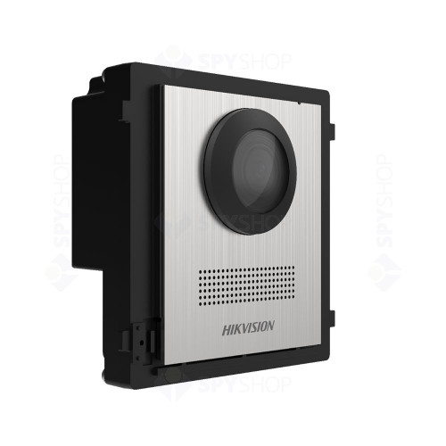 Videointerfon exterior modular IP Hikvision DS-KD8003-IME1B/NS, 2 MP, IR, 2000 utilizatori, PoE, aparent/ingropat