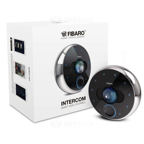 Videointerfon smart de exterior Wi-Fi Fibaro FGIC-002 V2.0, ingropat, 2 MP, aplicatie/cod PIN/Bluetooth, PoE, slot card, senzor proximitate