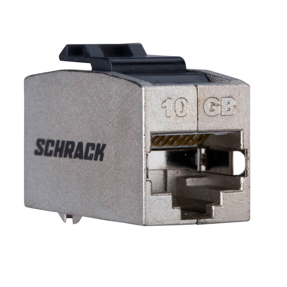 Modul cupla RJ45 ecranat SCHRACK TOOLLESS LINE HSEMRKRGWS, aliaj zinc ...