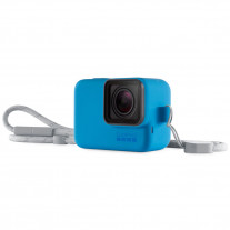 Husa din silicon albastra cu snur pentru GoPro Hero7