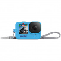 Husa din silicon albastra cu snur pentru GoPro Hero9 Black