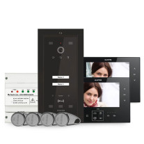 Kit videointerfon Electra Home EL-VINT-HOME-2-7, 2 familii, 7 inch, 800 TVL, aparent/ingropat