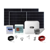 Sistem fotovoltaic complet 3kW, invertor trifazat On Grid si 7 panouri Canadian Solar, 455W, 120 celule, pe structura de metal