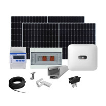 Sistem fotovoltaic complet 5 kW, invertor monofazat Hibrid WiFi si 12 panouri Canadian Solar, 120 celule, 455 W, montare pe acoperis din tigla
