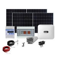Sistem fotovoltaic complet 5 kW, invertor trifazat On Grid WiFi si 12 panouri Canadian Solar, 120 celule, 455 W, pe structura de metal