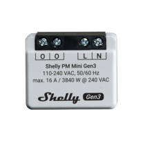 Smart meter WiFi Shelly PM Mini Gen3, 1 canal, 16 A, 2.4 GHz
