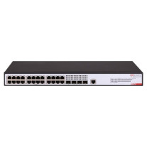 Switch cu 24 porturi RJ45 Hikvision DS-3E2528-HI-24T4F, 56 Gbps, 41.66 Mpps, 16000 MAC, 4 port-uri fibra optica, cu management