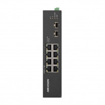 Switch cu 8 porturi Gigabit Hikvision DS-3T0510HP-E/HS, 2 porturi Hi-PoE, 2 porturi SFP, 20 Gbps, 14.88 Mpps, 4.000 MAC, fara management