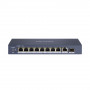 Switch cu 8 porturi PoE Hikvision DS-3E0510HP-E, 4000 MAC, 20 Gbps, Hi-PoE, fara management