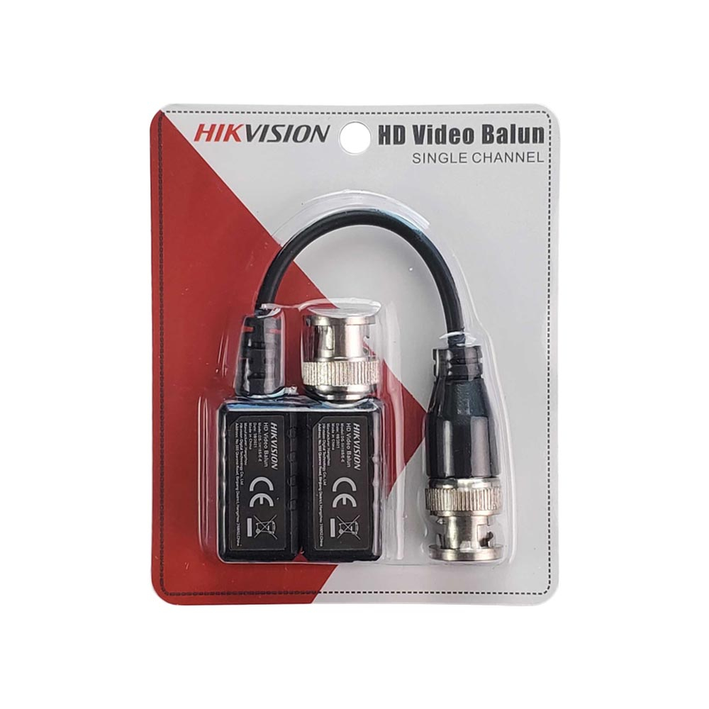 Video balun pasiv Hikvision DS-1H18S/E-E HD, 1 Canal, >60db, 2KV 2KV
