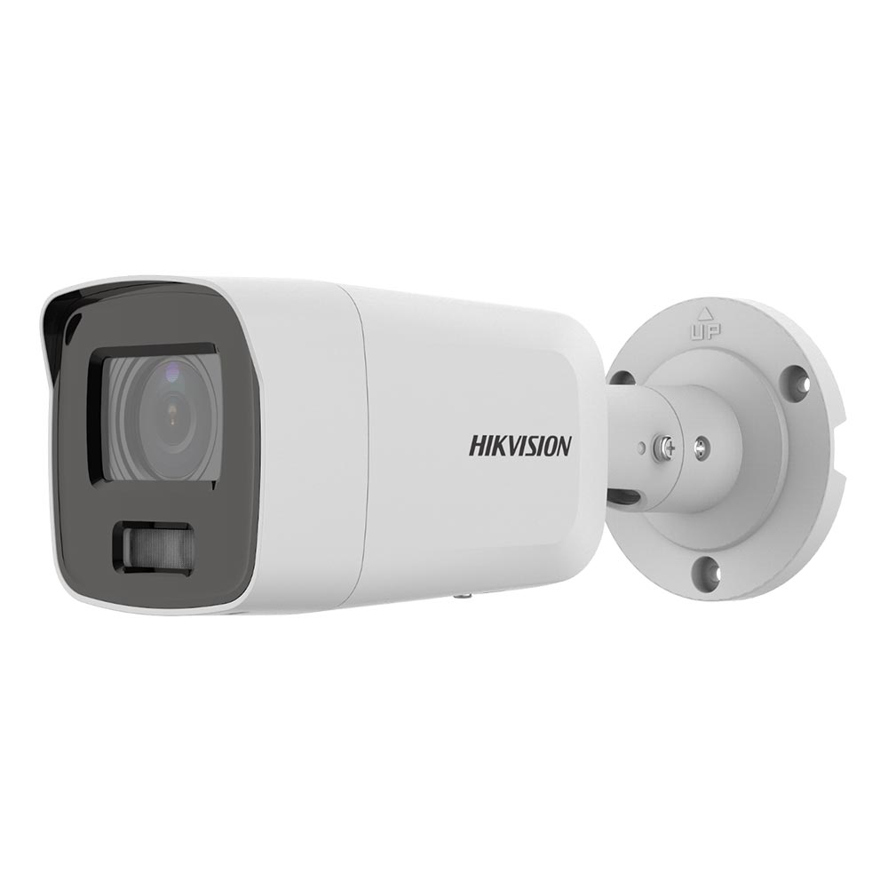 Camera supraveghere IP exterior Hikvision ColorVu DS-2CD2087G2-LU(2.8MM)(C), 8 MP, 2.8 mm, lumina alba 40 m, PoE, slot card, microfon 2.8
