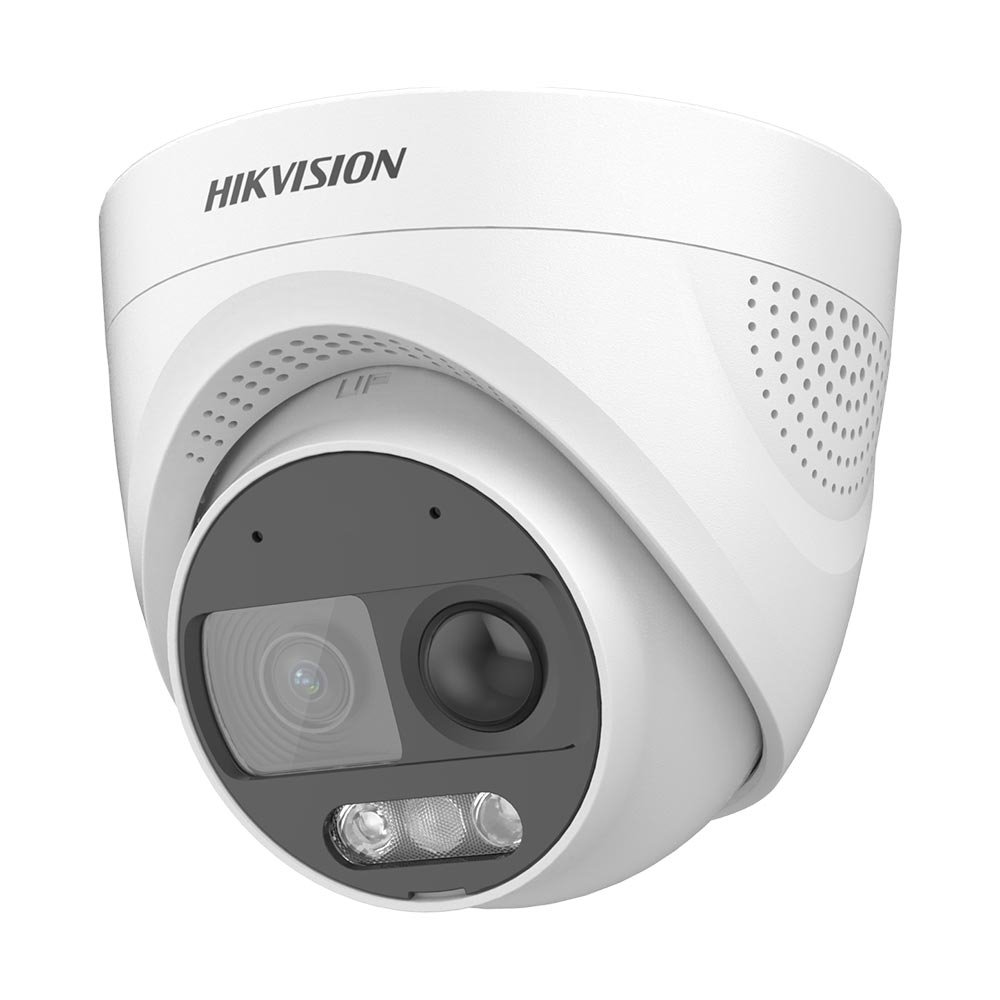 Camera supraveghere Hikvision ColorVu DS-2CE72DF3T-PIRXOS-2.8MM, 2 MP, 2.8 mm, lumina alba 20 m, PIR, microfon, sirena, stroboscop 2.8 imagine noua idaho.ro