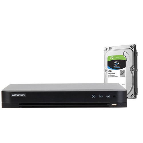 DVR HDTVI Turbo HD 4.0 Hikvision DS-7204HQHI-K1, 4 canale, 3 MP + HDD 1TB