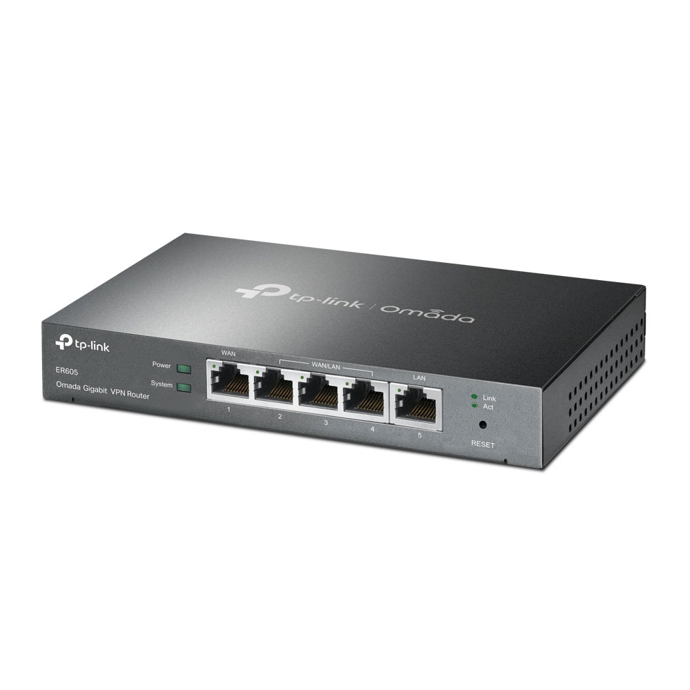 Router Gigabit TP-Link Omega ER605, VPN, 10/100/1000Mbps, 3 porturi LAN/WAN, 1 port LAN, 1 port WAN, 940Mbps la reducere 10/100/1000Mbps