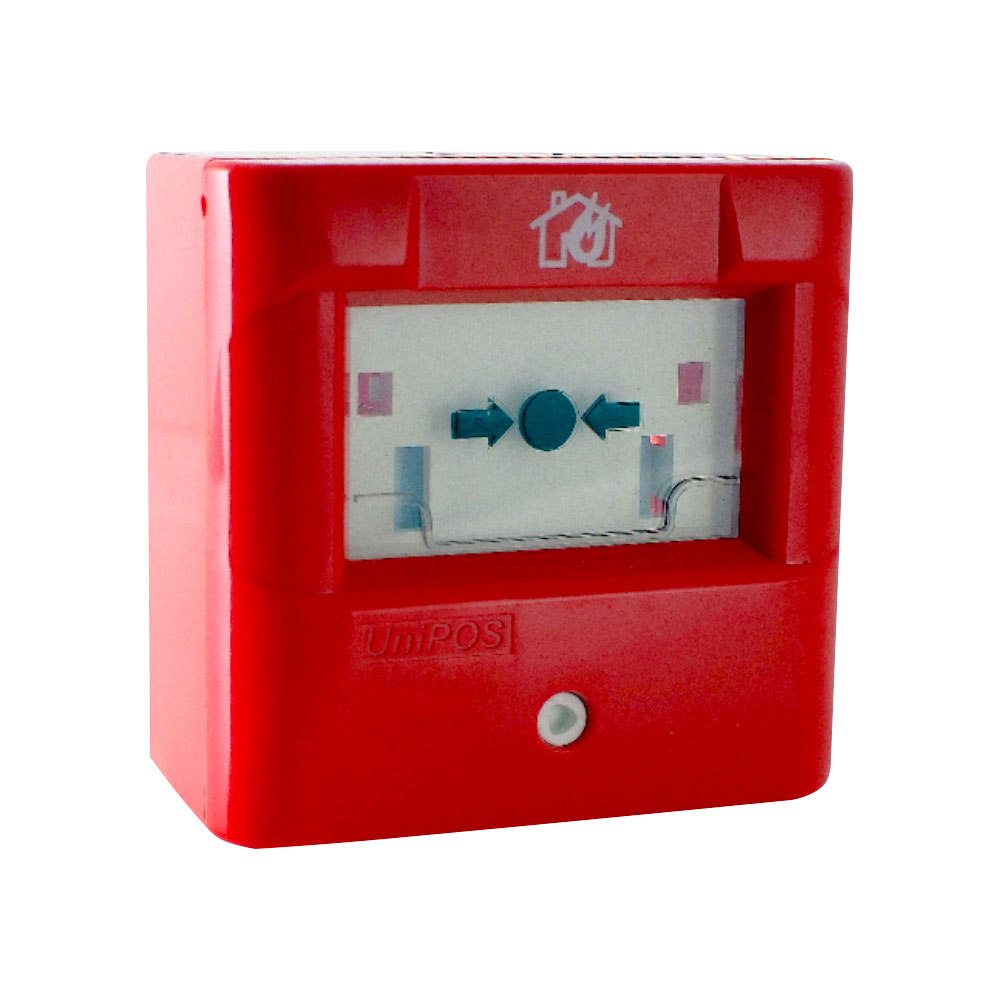 Buton de incendiu adresabil UniPOS FD7150, element elastic, LED, izolator scurtcircuit spy-shop.ro