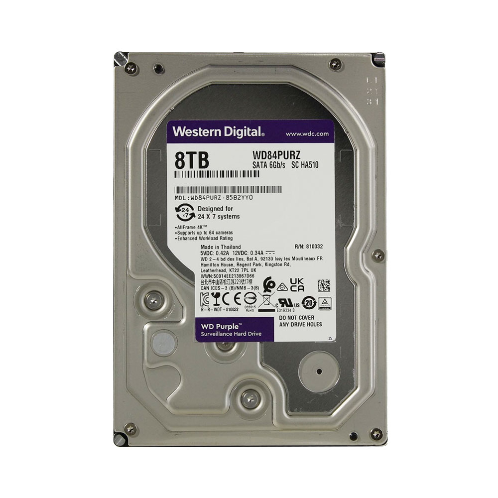Hard Disk Western Digital WD Purple WDBGKN0080HNC-WRSN, 8TB, 256MB, 5400 RPM 256MB 256MB