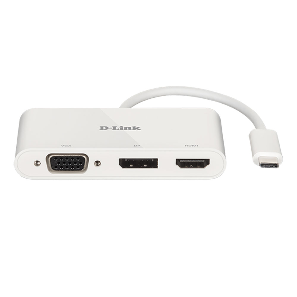 Adaptor D-Link DUB-V310, 3 in 1 USB-C, HDMI, VGA, DisplayPort, plug and play la reducere D-Link