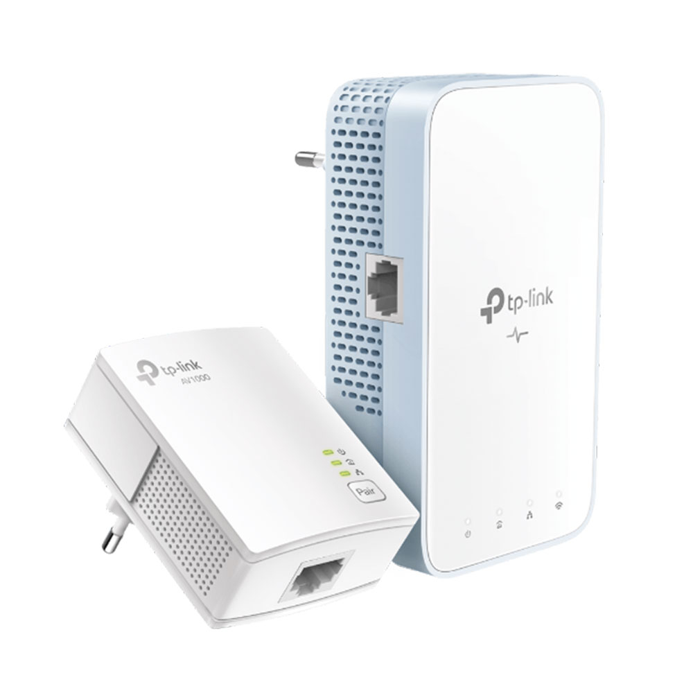 Kit adaptor powerline Gigabit TP-Link TL-WPA7517, 1000 Mbps, 2.4/5.0 GHz, 300 m, priza AC, plug and play spy-shop.ro