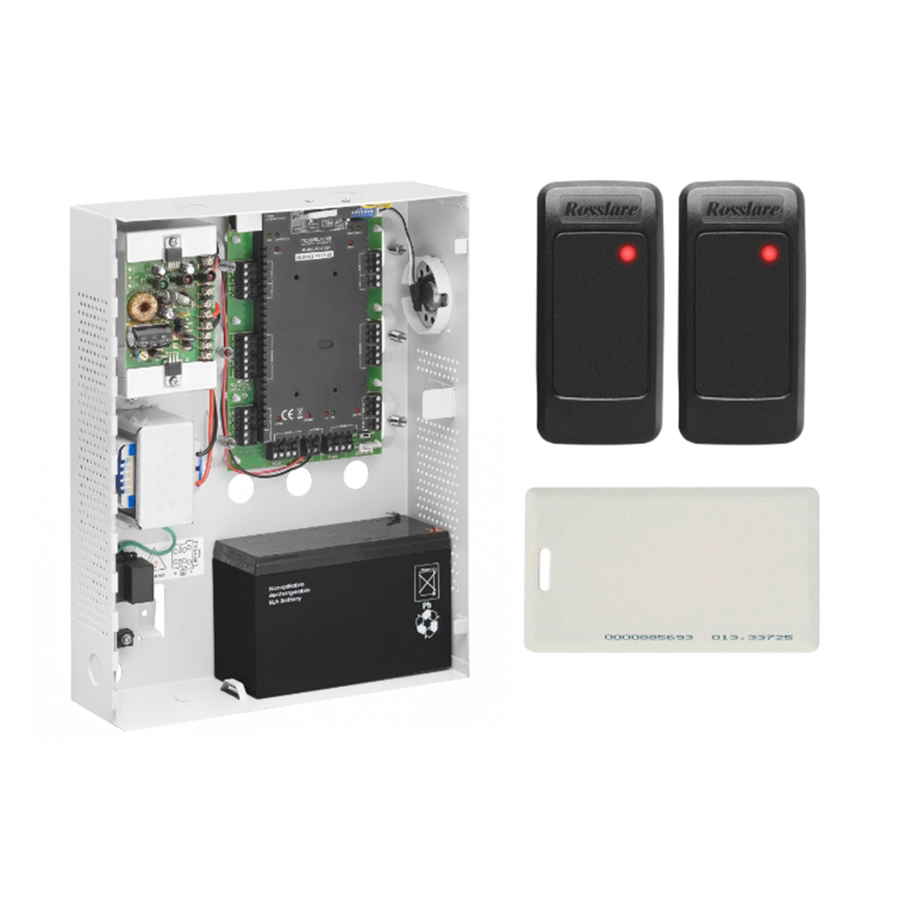 Kit control acces Rosslare AC-225IP-KIT, 30000 utilizatori, 10000 evenimente, 50 cartele Rosslare