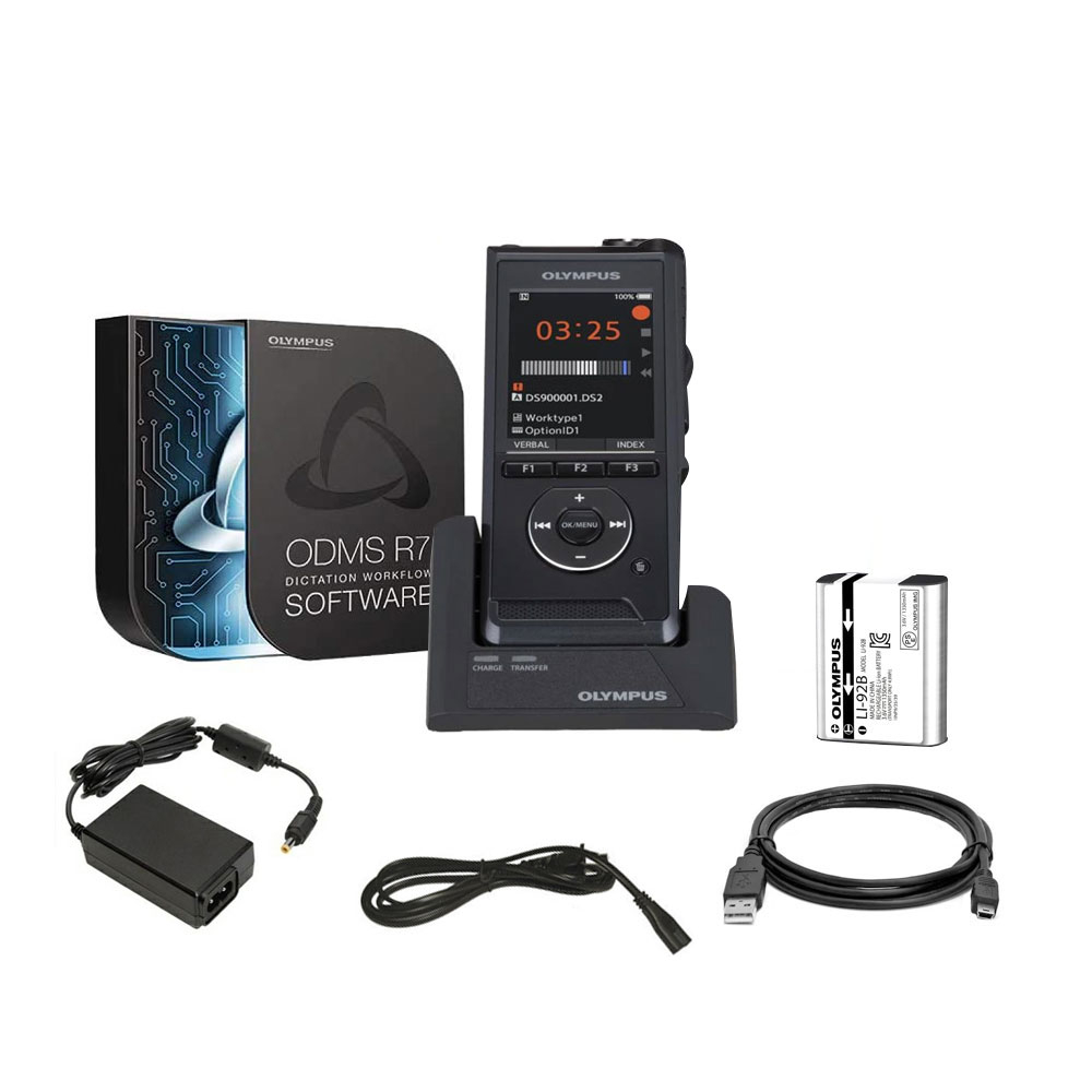 Kit reportofon digital profesional Olympus V741022BE000, 2.4 inch, 2 GB, DSS Pro, PCM, MP3, Playback 2.4