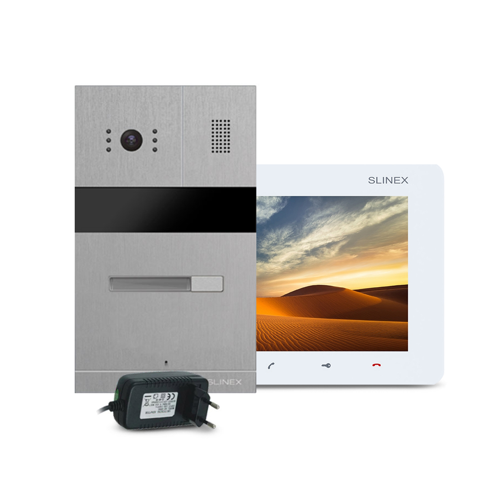 Kit videointerfon RFID Slinex MA-01-IR-CUT-SM-07M-W-PA12/2A, 1 familie, ingropat/aparent, 7 inch, IR 1.5 m, Full HD de la Slinex