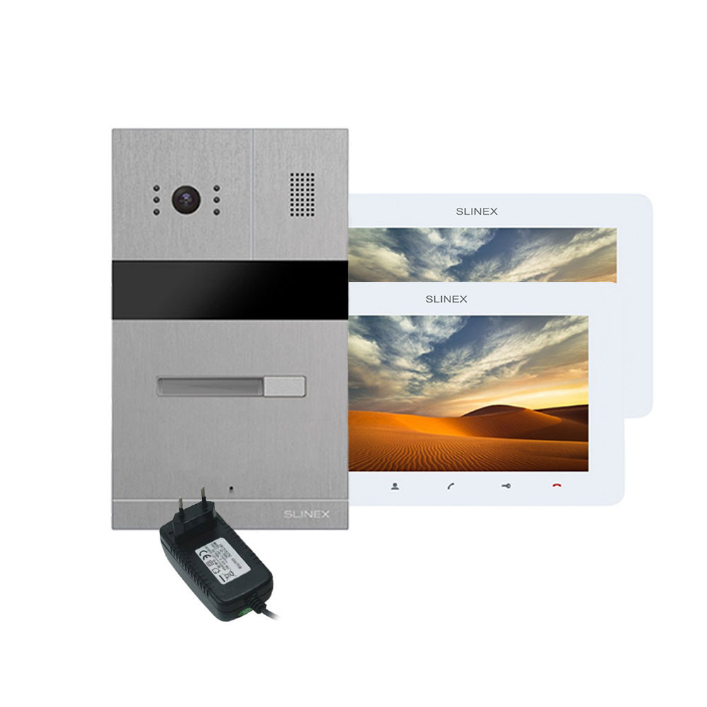 Kit videointerfon Slinex MA-01 IR-CUT+SM-07MHD-W+PA12/2A, 1 familie, ingropat, 7 inch Slinex imagine noua tecomm.ro