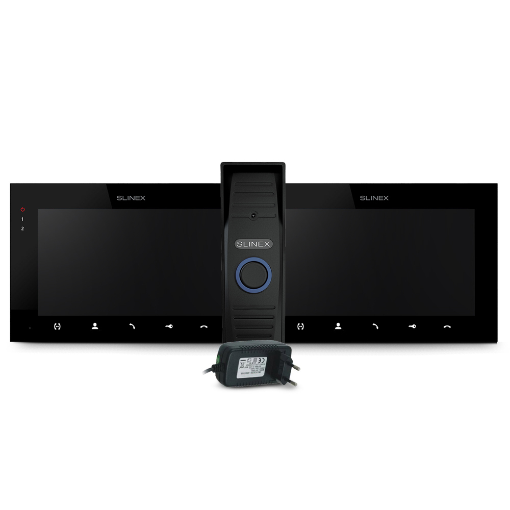 Kit videointerfon Slinex ML-15HD-B-2XSQ-07MTHD-B-PA12/2A, 1 familie, aparent, 7 inch, IR 1.5 m, 2 MP spy-shop