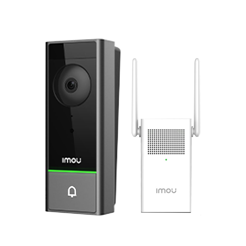 Kit videointerfon WiFi cu sonerie smart IMOU DOORBELL, 5 MP, Night Vision 5 m, 2.0 mm, 1 familie, microfon, detectie umana Dahua imagine noua