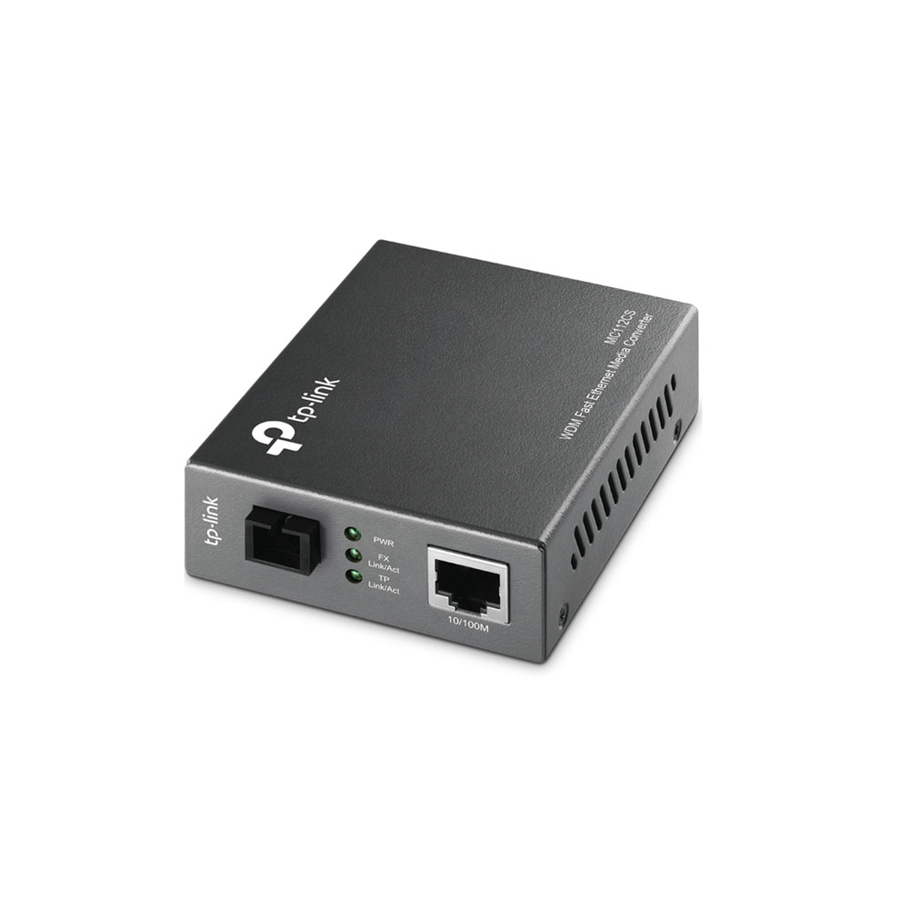 Media convertor TP-Link MC112CS, 10/100 Mbps, 1 port SC/UPC, single-mod, 20 Km, montabil in rack 10/100 imagine Black Friday 2021