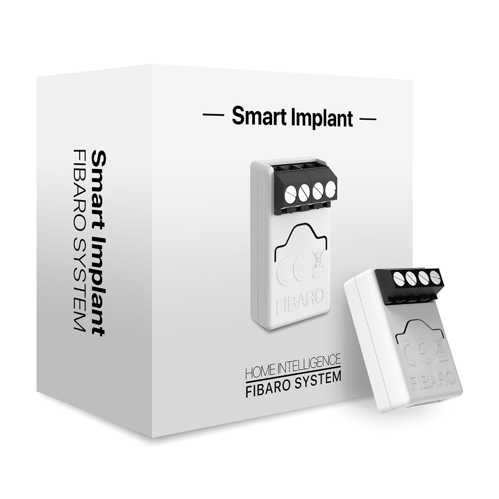 Modul Fibaro Smart Implant FGBS-222 ZW5, Z-Wave Plus, 868/869 MHz, RF 50 m, 3 intrari, 2 iesiri, senzor temperatura Fibaro