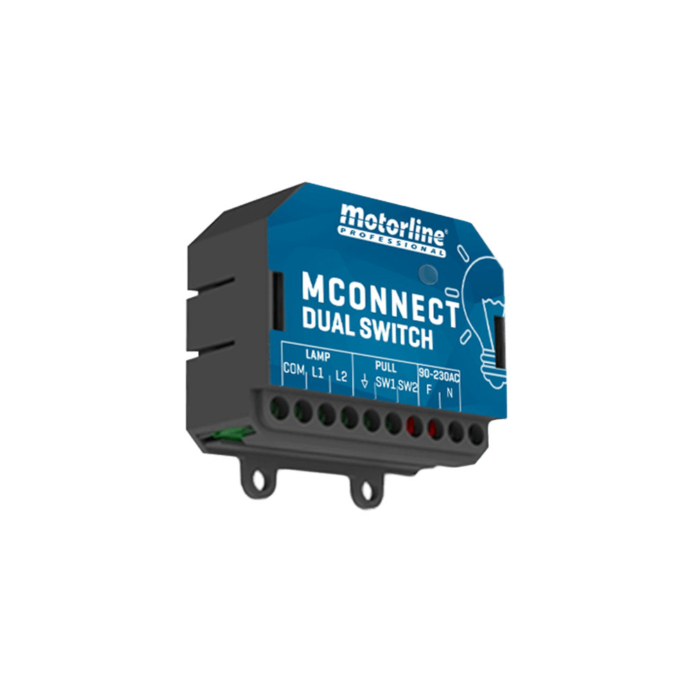 Modul pentru automatizarea luminilor Motorline MCONNECT DUAL SWITCH, WiFi, Bluetooth, 2.4 GHz, control de pe telefon Motorline