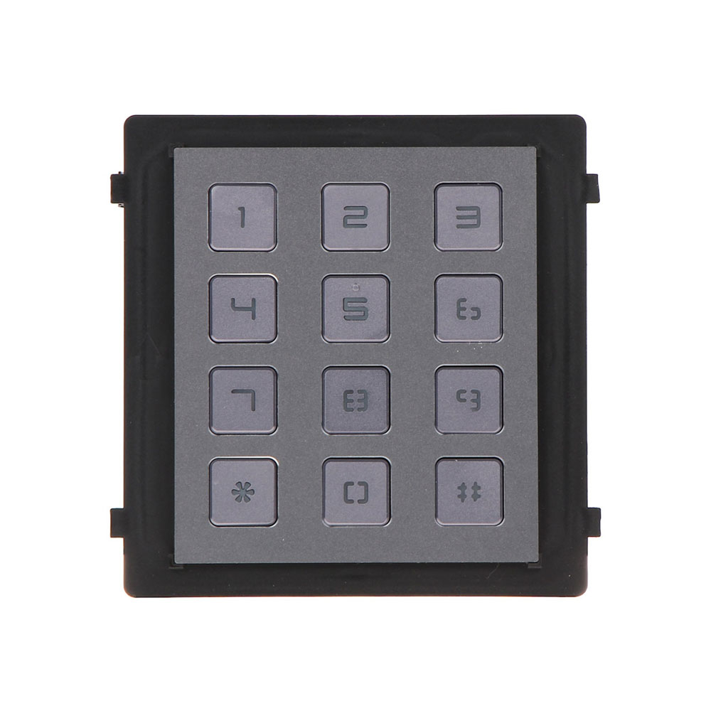 Modul tastatura pentru videointerfon Hikvision DS-KD-KP, 12 butoane, aparent/ingropat, 12 V