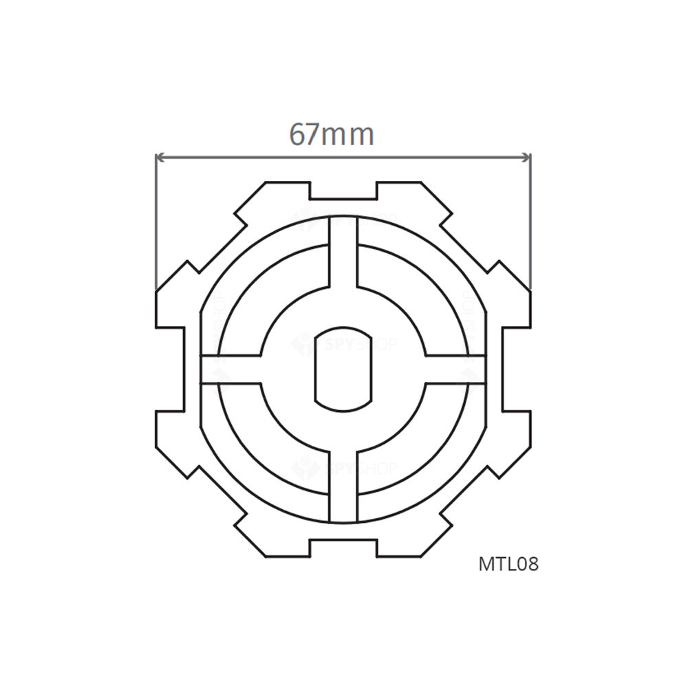 Adaptor Motorline MTL08, Ø67 mm, octagonal