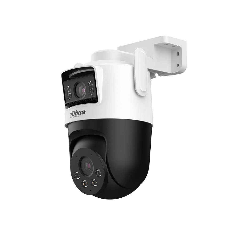 RESIGILAT - Camera supraveghere duala rotativa IP Dome WiFi PT Dahua P5D-5F-PV-0280B, 5 MP + 5 MP, 2.8 mm + 6 mm, IR 30 / 50 m, lumina alba 20 / 40 m, microfon, difuzor, slot card