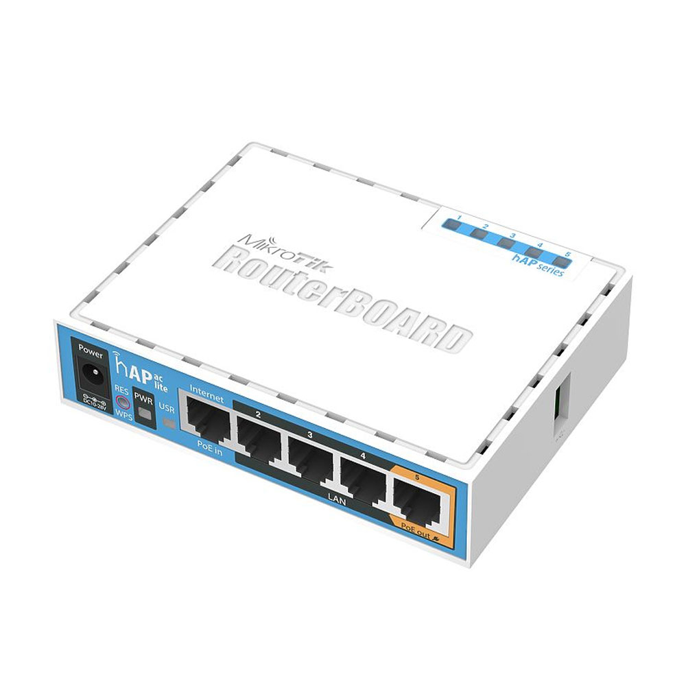 Acces Point wireless MikroTik hAP ac lite RB952UI-5AC2ND, 5 porturi, 2.4/5 GHz simultan, 300/433 Mbps, PoE pasiv 2.4-5 imagine noua idaho.ro