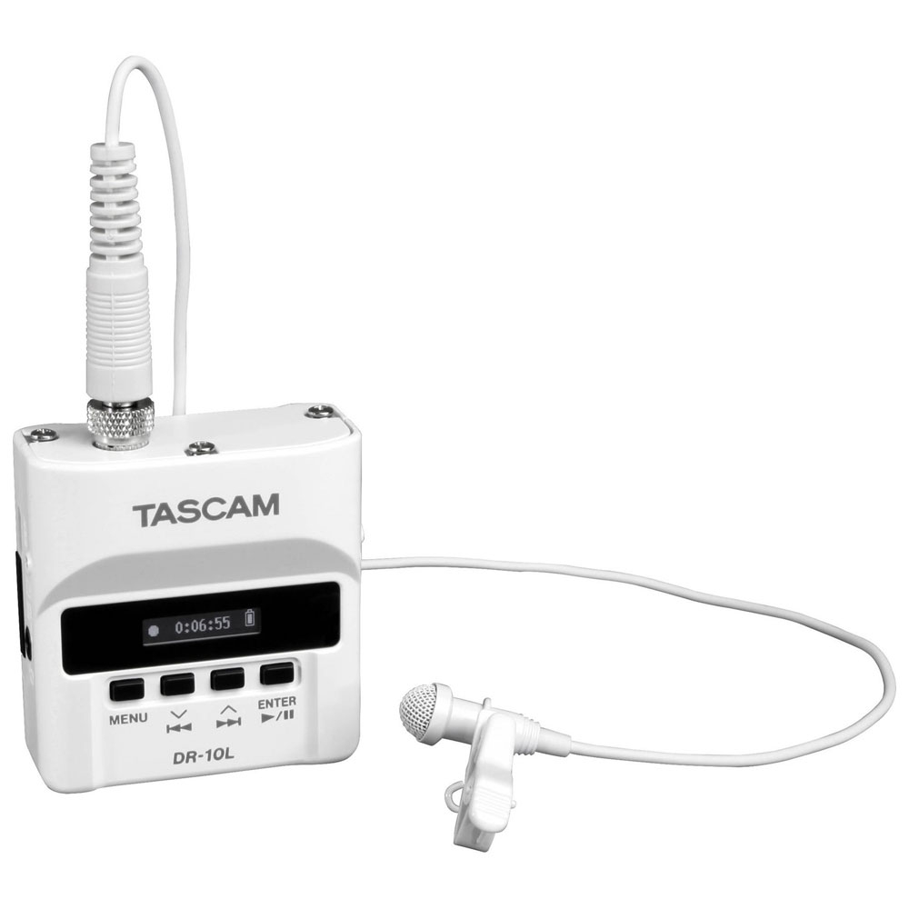 Reportofon digital cu microfon lavaliera Tascam DR-10LW, 32 GB, 15 ore, alb de la Tascam