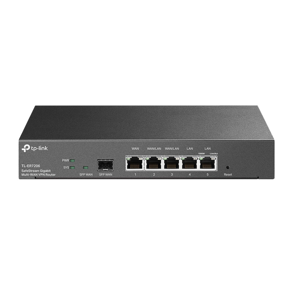 Router Gigabit Multi-WAN VPN SafeStream TP-Link TL-ER7206, 1 port WAN, 4 porturi LAN, 1 port SFP, 10/100/1000 Mbps spy-shop.ro