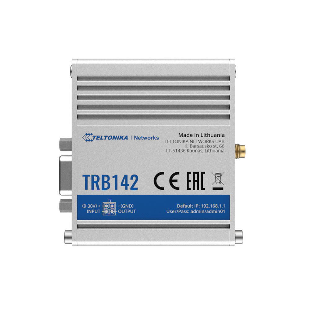 Gateway/controller industrial IP Teltonika TRB142, Cat1, GSM, LTE, Micro USB, SMS/apel, IoT la reducere Cat1