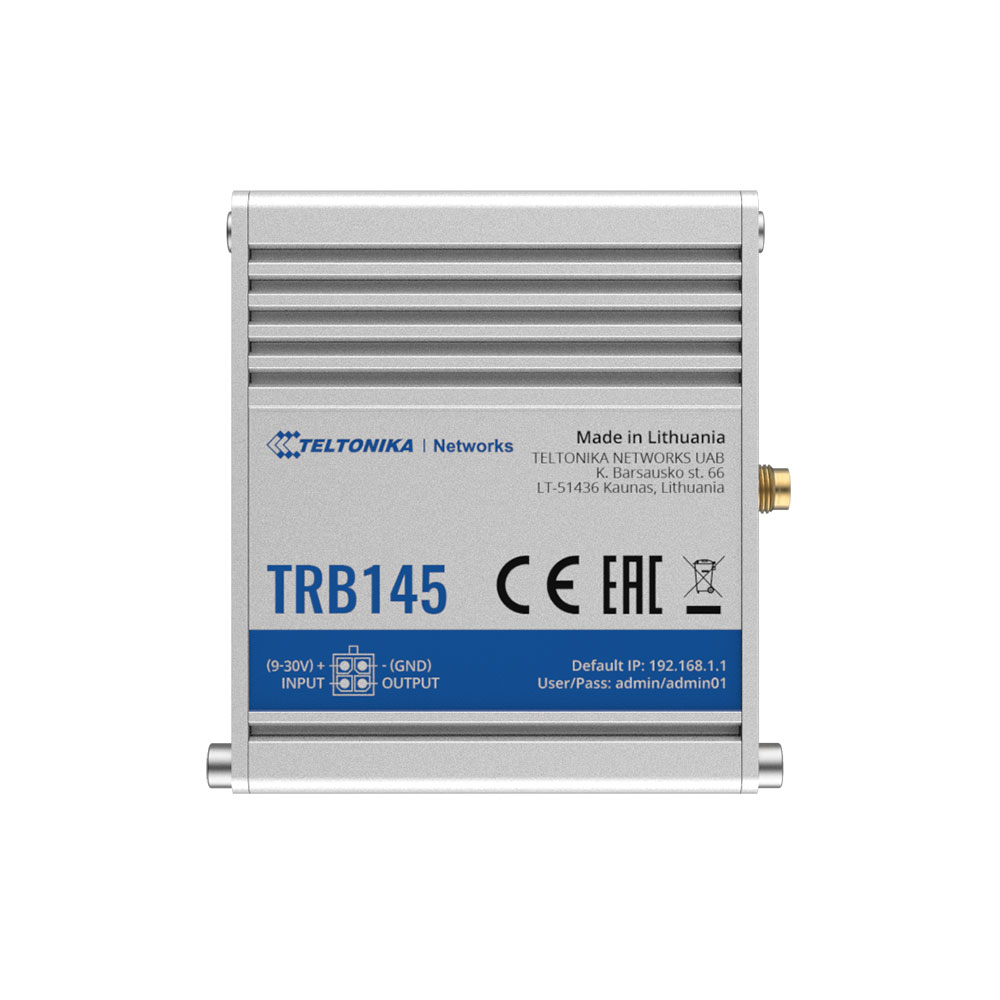 Gateway/controller industrial IP Teltonika TRB145, Cat1, GSM, LTE, Micro USB, SMS/apel, IoT Cat1 imagine noua tecomm.ro