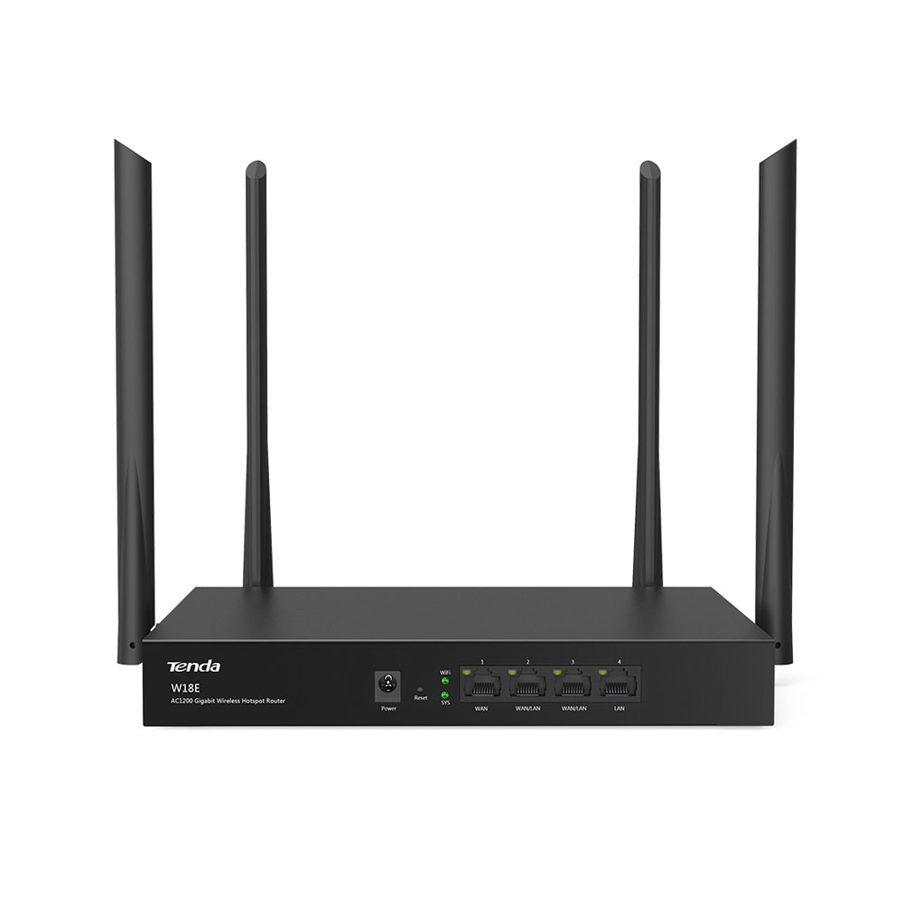 Router wireless Gigabit Dual Band Tenda W18E, 4 porturi, 2.4/5.0 GHz, 1200 Mbps 1200 imagine noua tecomm.ro