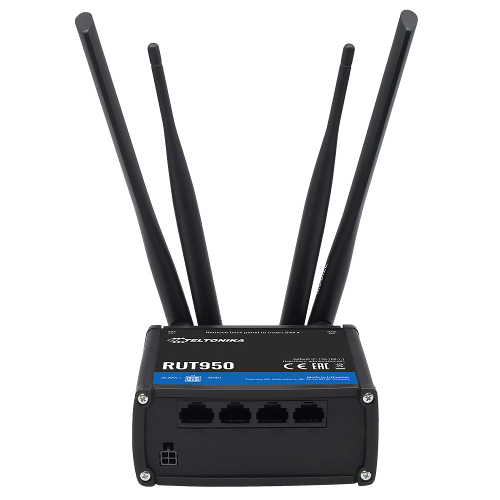 Router industrial IP Teltonika RUT950, WiFi, 4G, Ethernet, SMS, 10/100 Mbps, IoT la reducere 10/100