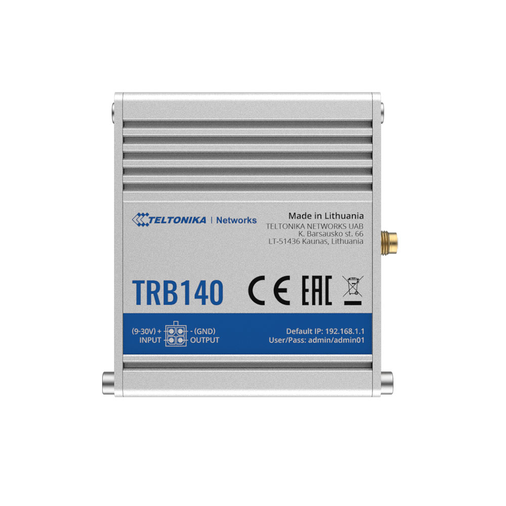 Router industrial digital/analog Teltonika TRB140, GSM, 4G, micro USB, Ethernet, 10/100/1000 Mbps 10/100/1000 imagine noua idaho.ro