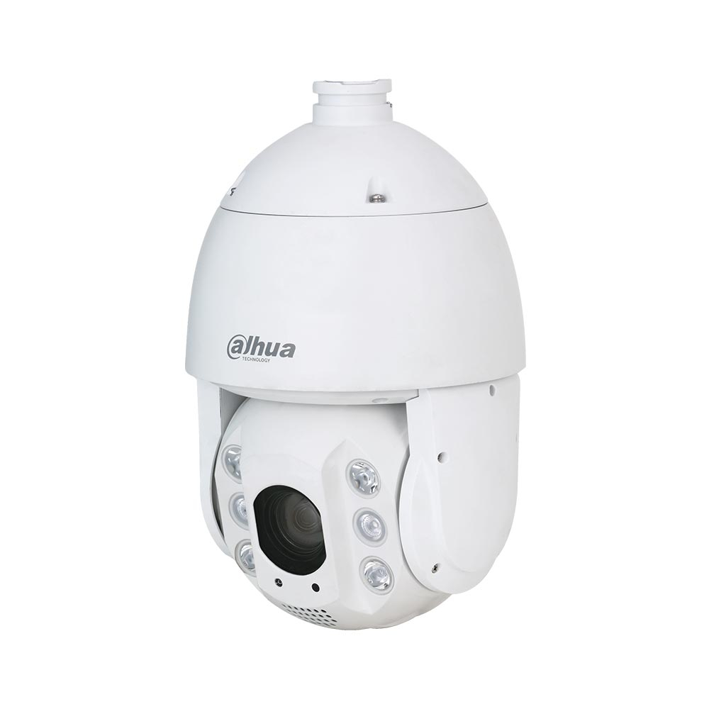 Camera supraveghere IP Speed Dome PTZ Dahua WizSense SD6C3425XB-HNR-A-PV1, 4 MP, lumina alba 50 m, IR 150 m, 4.8 – 120 mm, motorizat, PoE + suport perete, alimentator